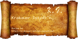 Krakauer István névjegykártya
